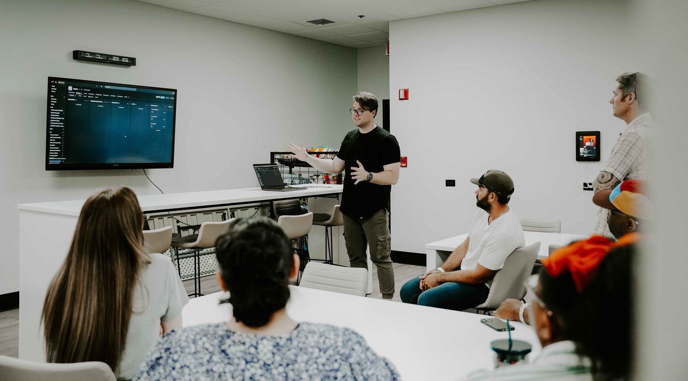 The Right Brain Ministries creative team presenting in their studio